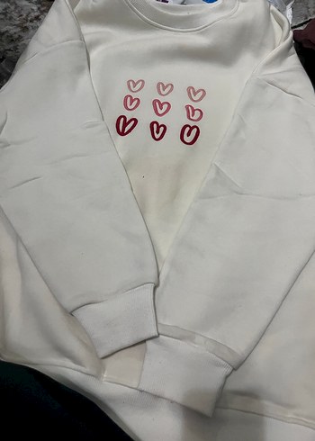 Beyaz Kalpli Uzun Kollu Kadın Sweatshirt - Görsel 3