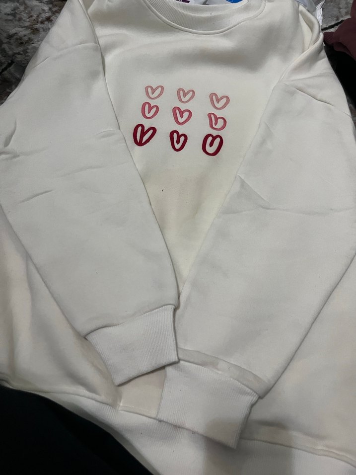 Beyaz Kalpli Uzun Kollu Kadın Sweatshirt - Görsel 3