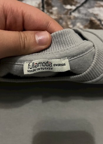 Kadın Gri Pamuklu Uzun Kollu Sweatshirt - Görsel 2