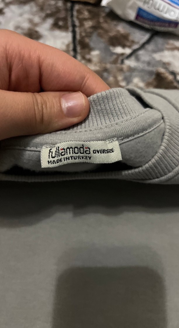 Kadın Gri Pamuklu Uzun Kollu Sweatshirt - Görsel 2