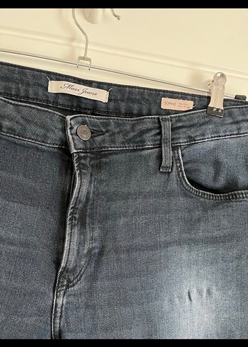 Kadın Lacivert Bol Kesim Midi Denim Pantolon - Görsel 2