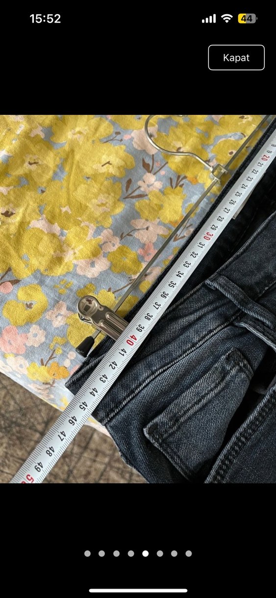 Kadın Lacivert Bol Kesim Midi Denim Pantolon - Görsel 5