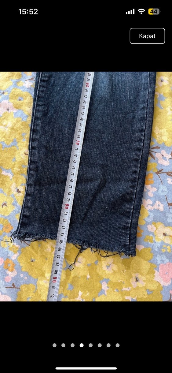 Kadın Lacivert Bol Kesim Midi Denim Pantolon - Görsel 4