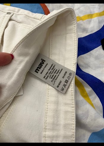 Beyaz Regular Fit Midi Kadın Kot Pantolon - Görsel 8