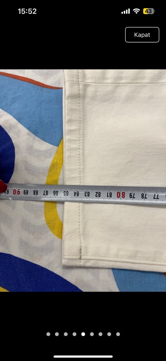 Beyaz Regular Fit Midi Kadın Kot Pantolon - Görsel 5