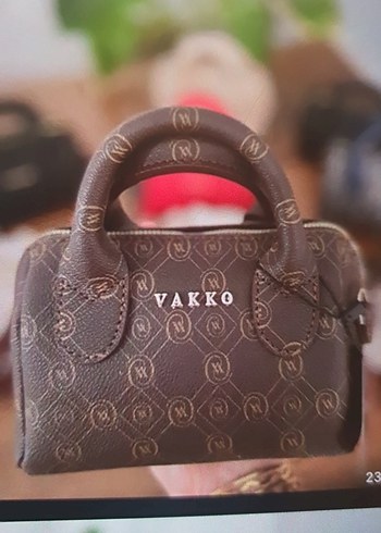 Vakko Kahverengi Baskılı Kadın Deri Çanta