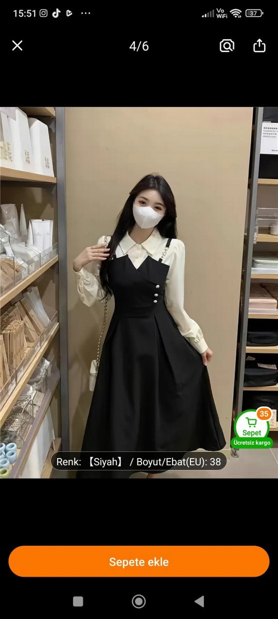 Siyah Straplez Uzun Kollu Uzun Elbise - Görsel 2