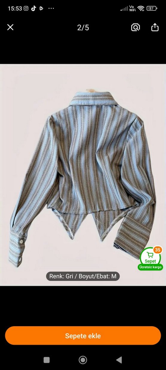 Uzun Kollu,  Kadın Gömlek - Görsel 2