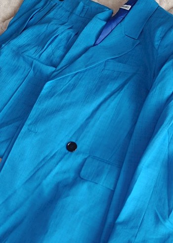 Pembe Keten Düğmeli Kadın Blazer - Görsel 2