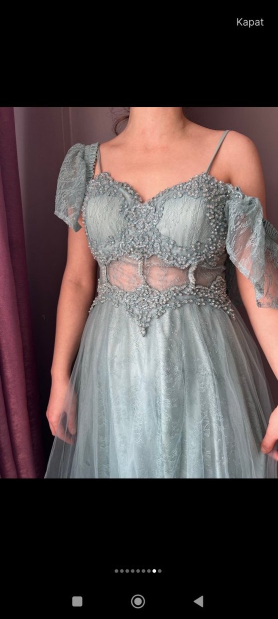 El işlemesi abiye /Özel dikim kalitesinde - Temiz kullanım - Görsel 5