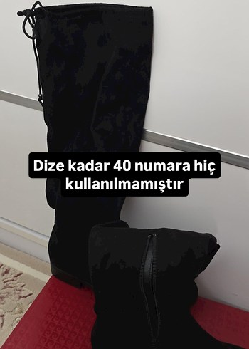 Siyah Süet Dizüstü Yüksek Topuklu Bot