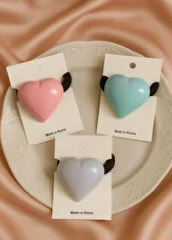 Pastel Renkli Elastik Kalp 3lü takım