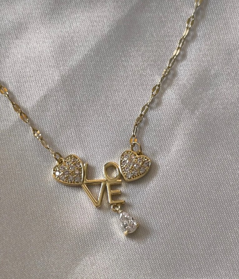 ÇELİK Altın Renkli Zincir Detaylı Kadın Kolye - Görsel 2