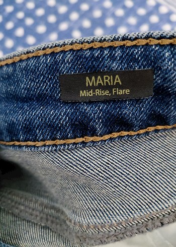 28 Beden Kadın Mavi MARIA Mid-Rise, Flare Jean