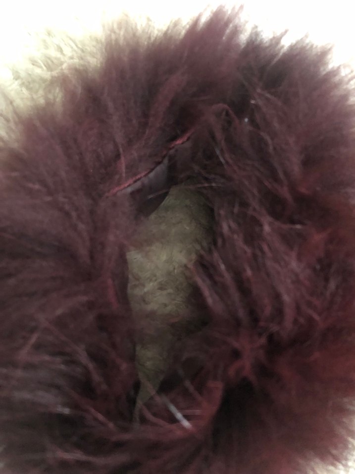 Bordo suni Kürklü peluş manşet - Görsel 4