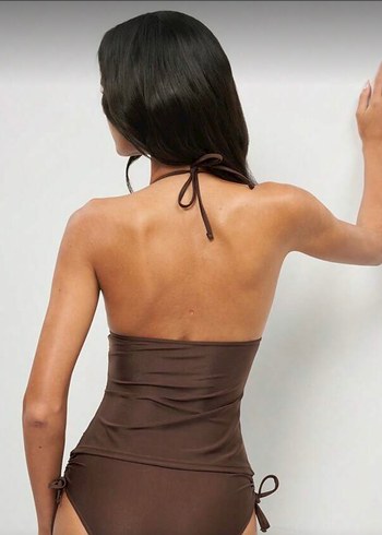 Parlak Kahverengi Strappy Bikini - Görsel 2