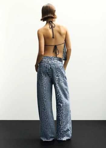 Pull&Bear Siyah Payetli V Yaka Mini Bustiyer - Görsel 3