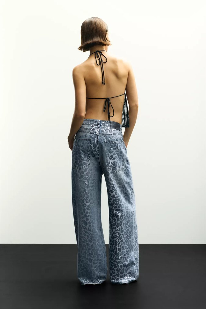 Pull&Bear Siyah Payetli V Yaka Mini Bustiyer - Görsel 3