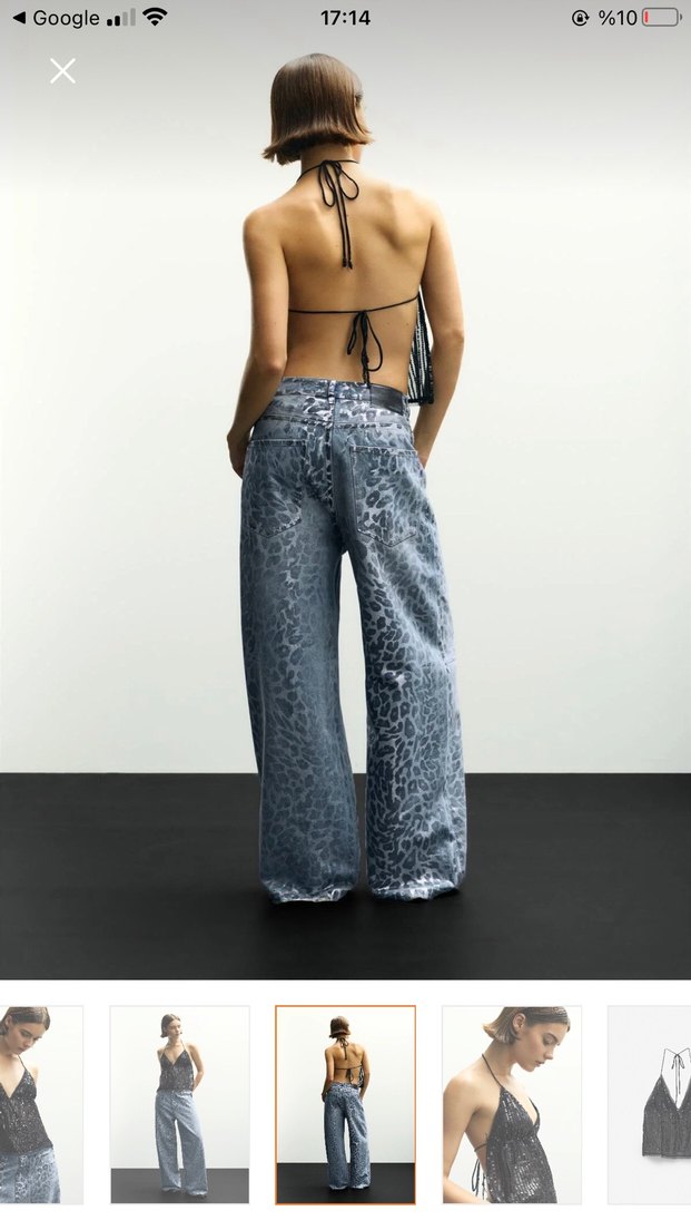 Pull & Bear Payetli Siyah V Yaka Mini Bustiyer - Görsel 3