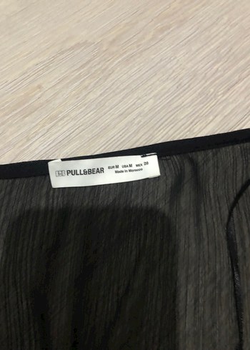 Pull & Bear Siyah V Yakalı Fırfırlı Mini Bluz - Görsel 8
