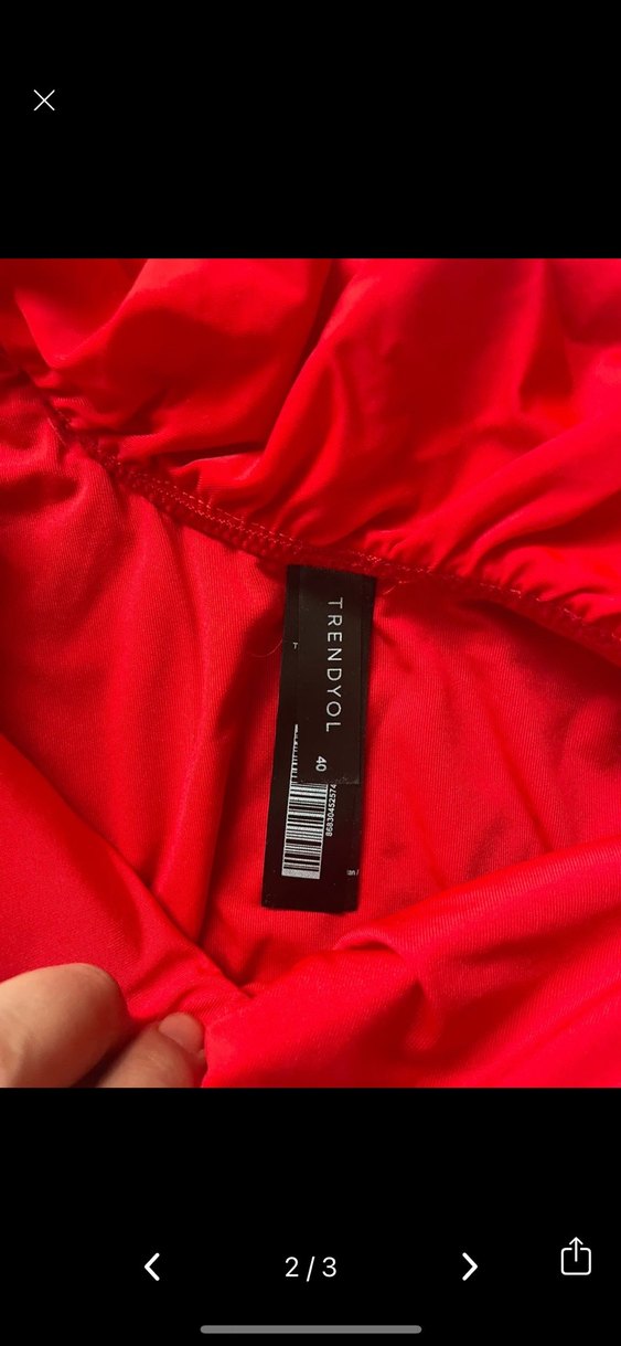 Kırmızı Drapeli Tek Omuz Mayo - Görsel 2