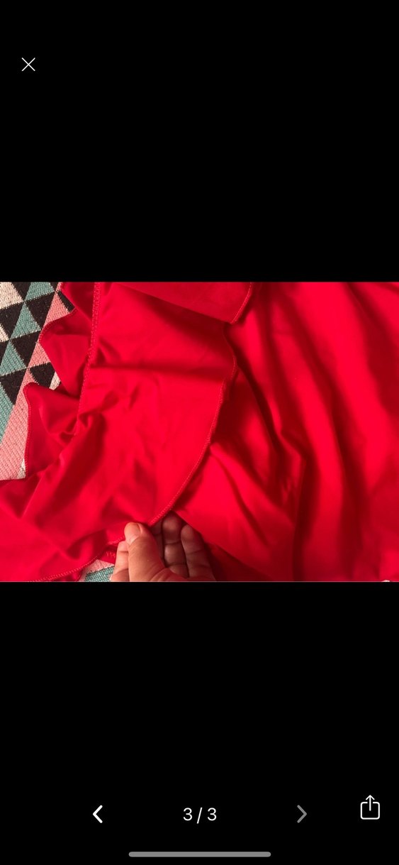 Kırmızı Drapeli Tek Omuz Mayo - Görsel 3