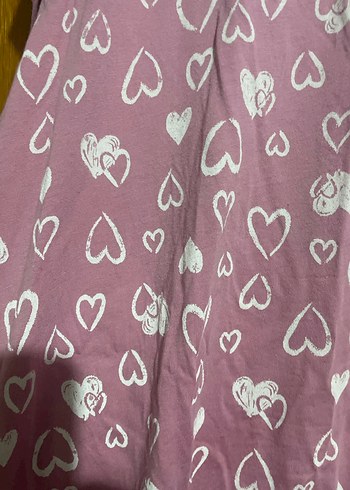 Lohusa Elbisesi Pembe Kalpli Midi Kısa Kollu Rahat Pijama Elbise - Görsel 3