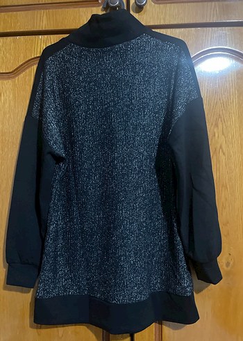 Gri simli Kadın Yüksek Yakalı Kazak - Görsel 4