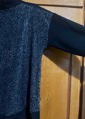 Gri simli Kadın Yüksek Yakalı Kazak - Görsel 5