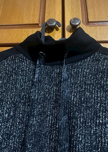 Gri simli Kadın Yüksek Yakalı Kazak - Görsel 2