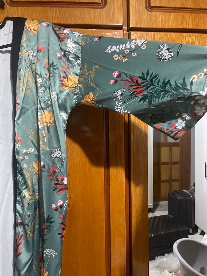 Bohem Su Yeşili  Uzun Kadın Kimono - Görsel 3