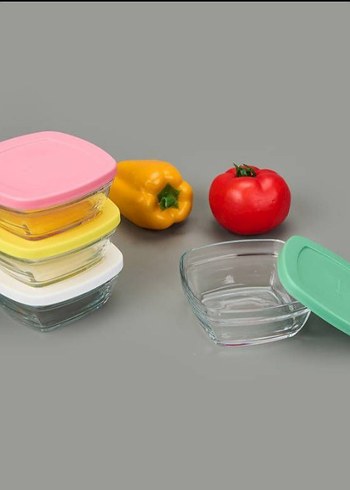 Glass 4You 4'lü Kapaklı Cam saklama kabı