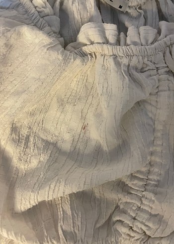 Drapeli Beyaz Bohem Bluz - Görsel 2