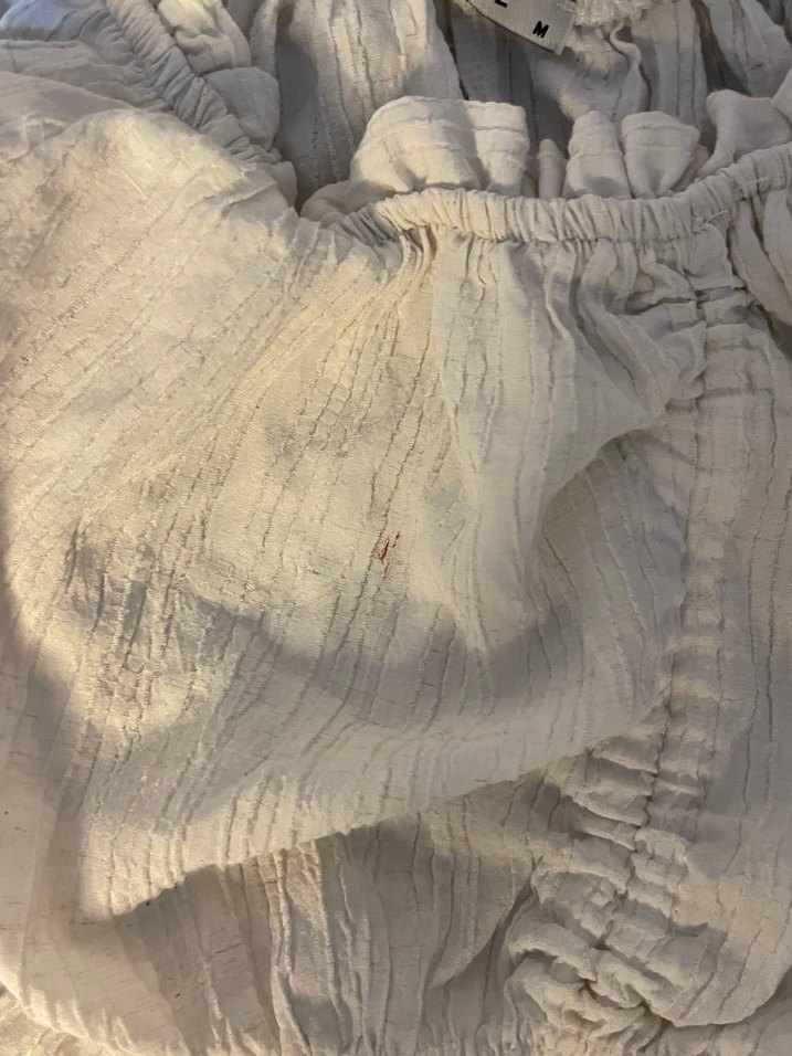 Drapeli Beyaz Bohem Bluz - Görsel 2