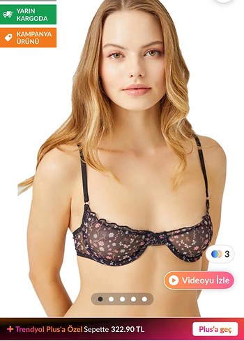 Siyah Çiçek Desenli Vintage Gotik Sütyen - Görsel 3