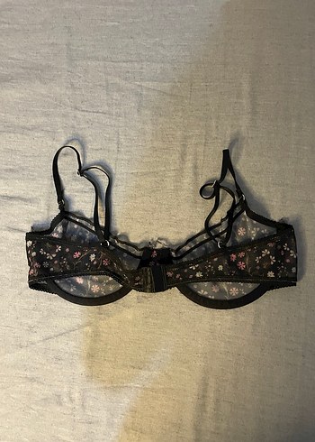 Siyah Çiçek Desenli Vintage Gotik Sütyen - Görsel 2
