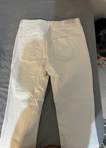 Beyaz Kadın Kot Pantolon Jean - Görsel 3