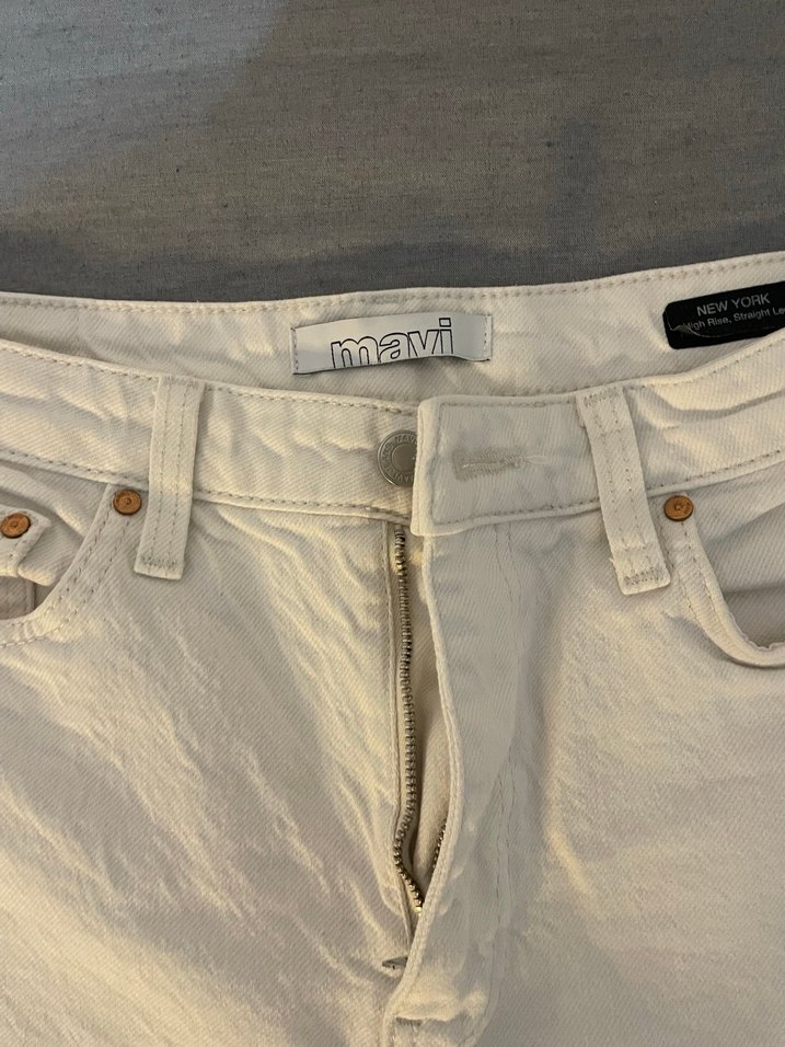 Beyaz Kadın Kot Pantolon Jean - Görsel 2