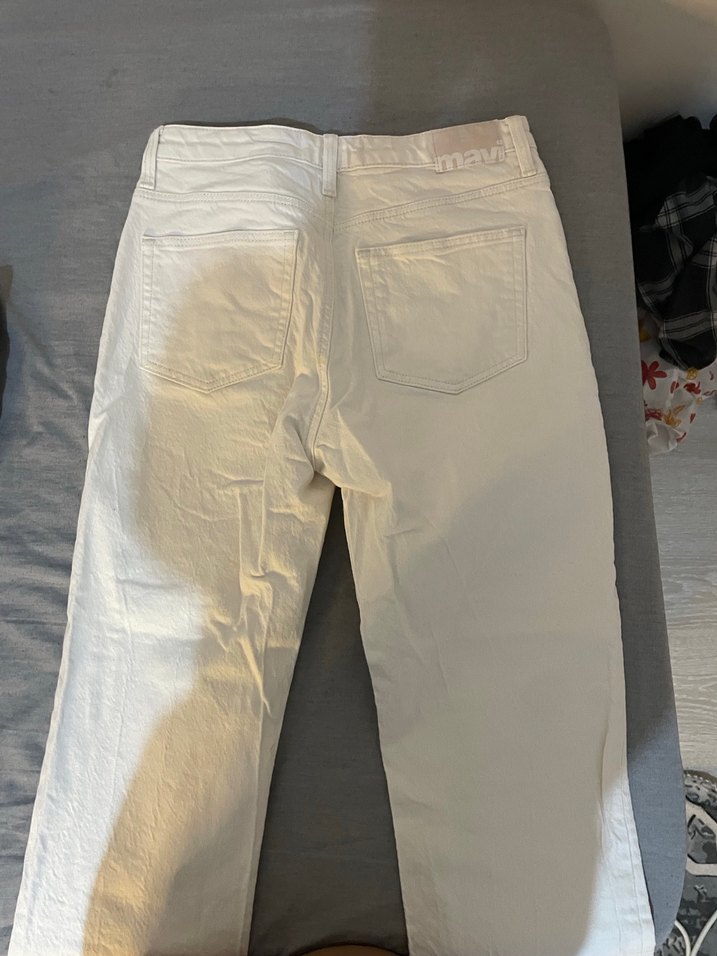 Beyaz Kadın Kot Pantolon Jean - Görsel 3