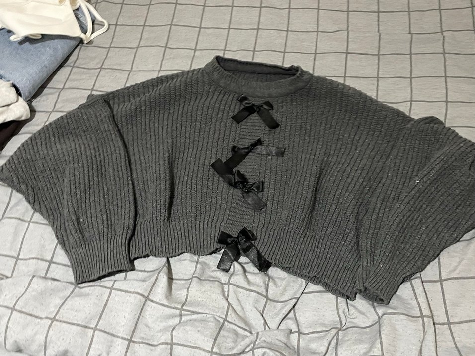 Foxstep Kadın Antrasit Gri Bisiklet Yaka Fiyonklu Kazak - Görsel 4