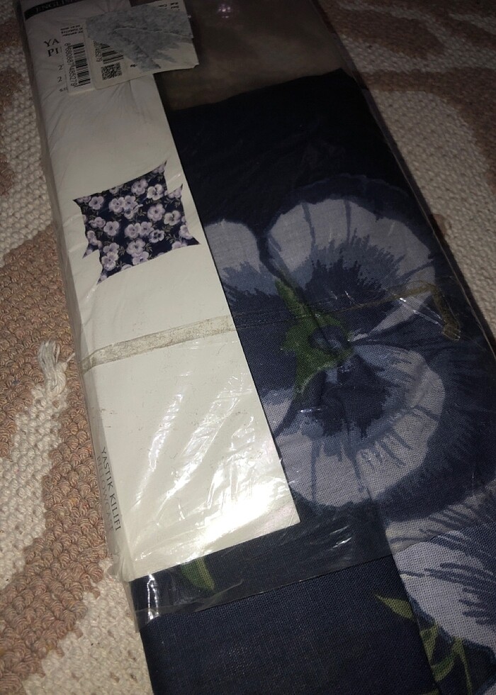 English home lacivert çiçekli yastık kılıfı - Görsel 3