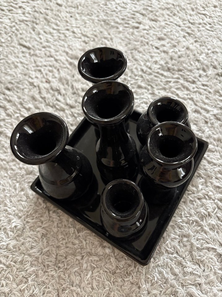 Siyah Çoklu Ağızlı Seramik Vazo - Görsel 2