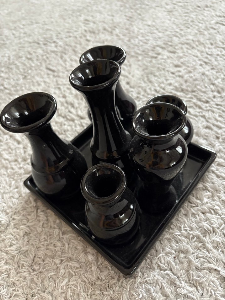 Siyah Çoklu Ağızlı Seramik Vazo - Görsel 3