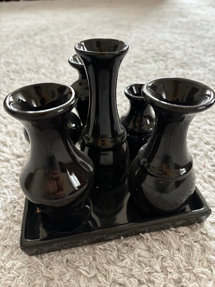 Siyah Çoklu Ağızlı Seramik Vazo - Görsel 5