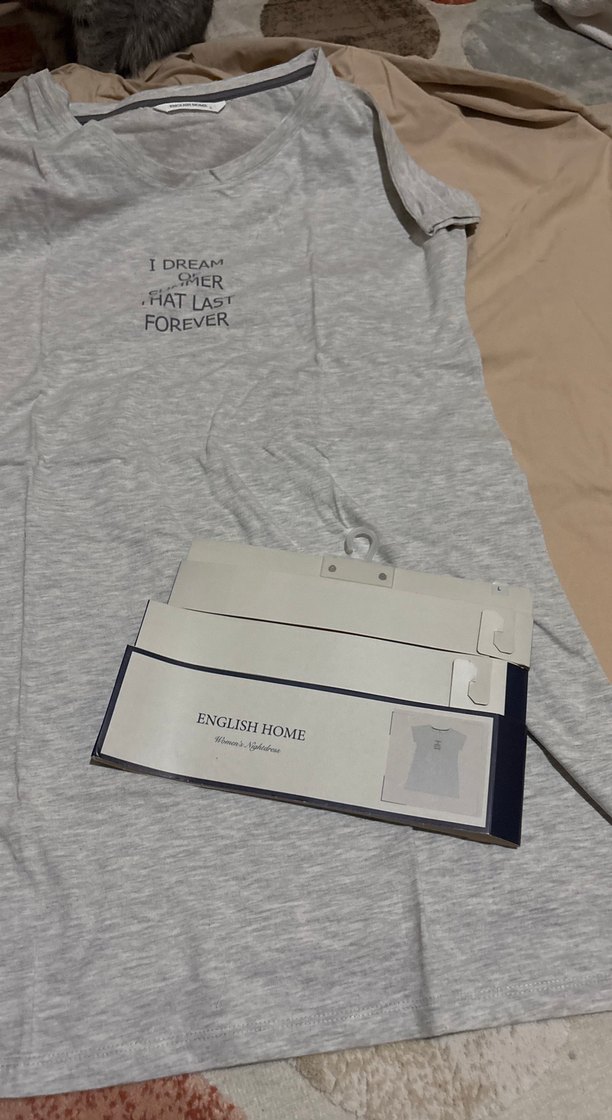 Gri kısa Kollu Pamuklu Kadın Tişört - Görsel 4