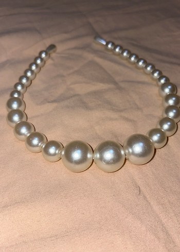 İnci Boncuklu Bej Saç Aksesuarı - Görsel 2