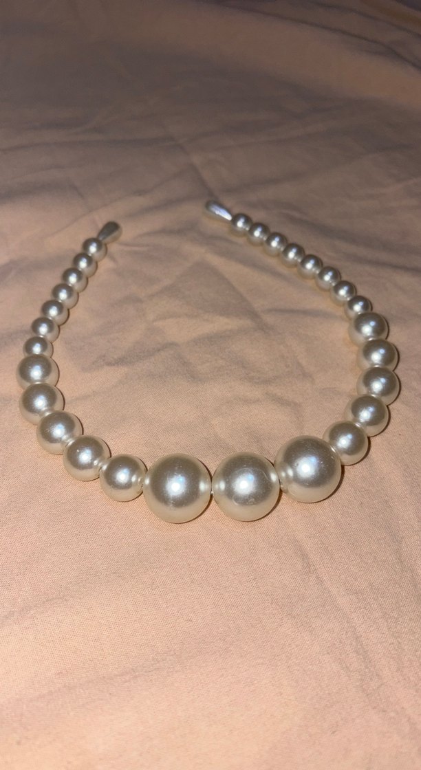 İnci Boncuklu Bej Saç Aksesuarı - Görsel 3