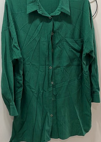 Yeşil Uzun Kollu Nakışlı gömlek - Görsel 4