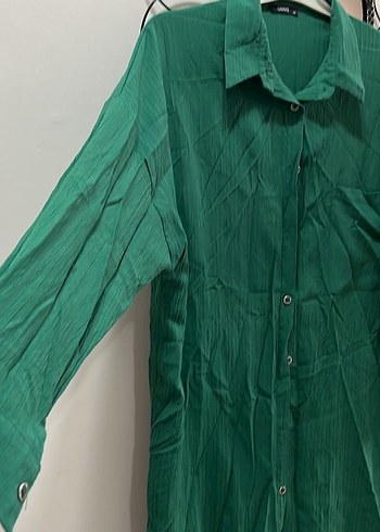 Yeşil Uzun Kollu Nakışlı gömlek - Görsel 3