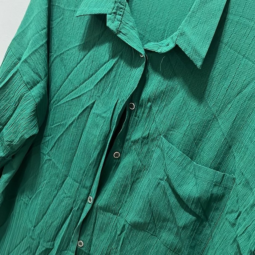 Yeşil Uzun Kollu Nakışlı gömlek - Görsel 2